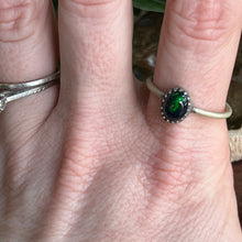 Load image into Gallery viewer, Black Opal Stacker Ring - Size 10.75