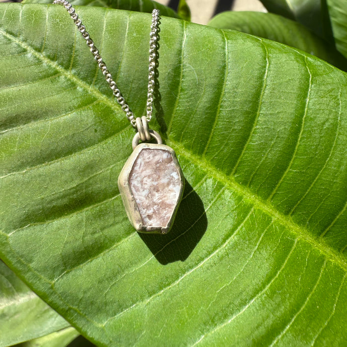 Pink Amethyst Coffin Pendant
