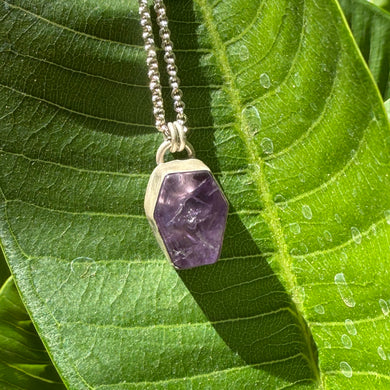 Amethyst Coffin Pendant