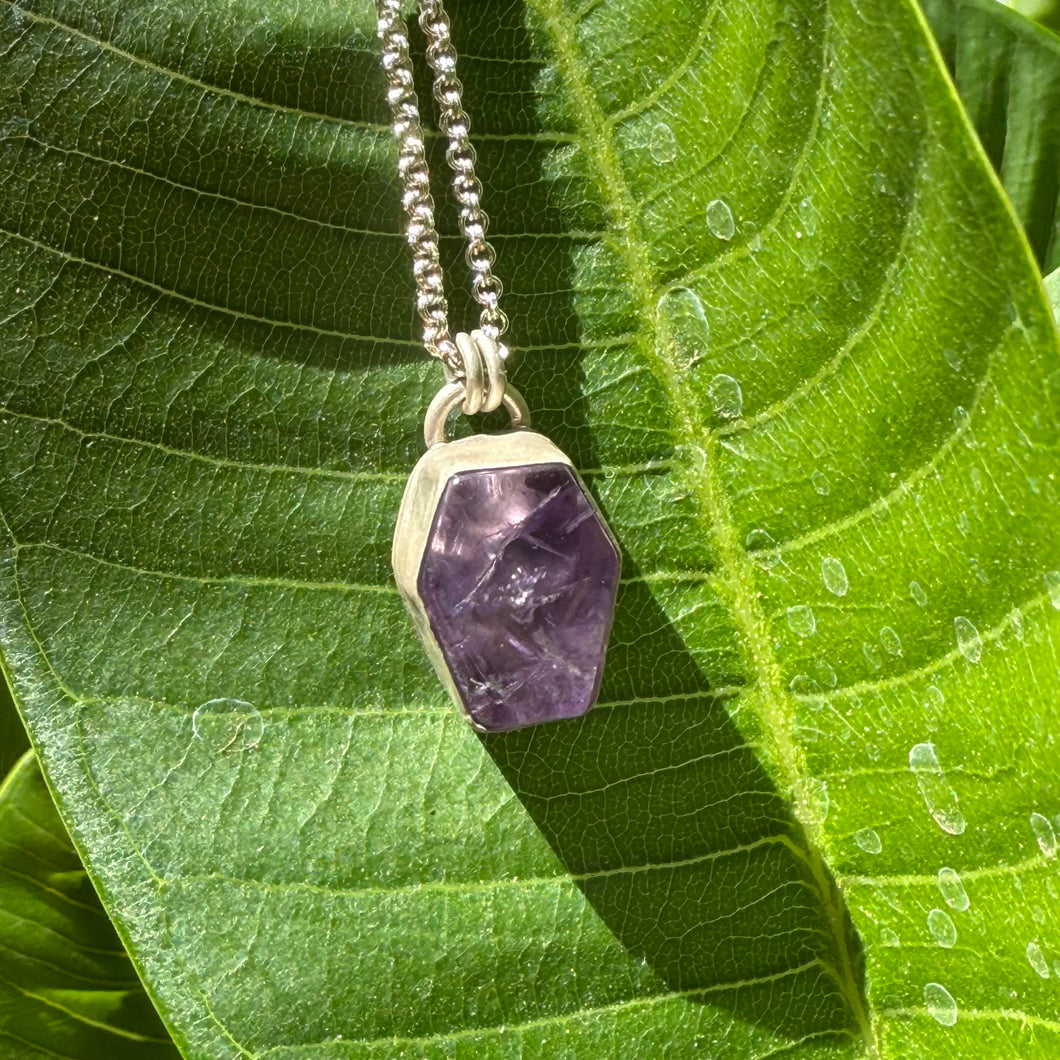 Amethyst Coffin Pendant