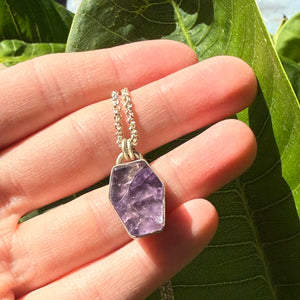 Amethyst Coffin Pendant