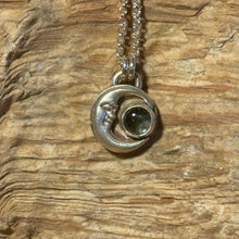 Load image into Gallery viewer, Tourmaline Crescent Moon Pendant