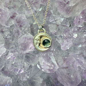 Tourmaline Crescent Moon Pendant