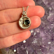Load image into Gallery viewer, Tourmaline Crescent Moon Pendant
