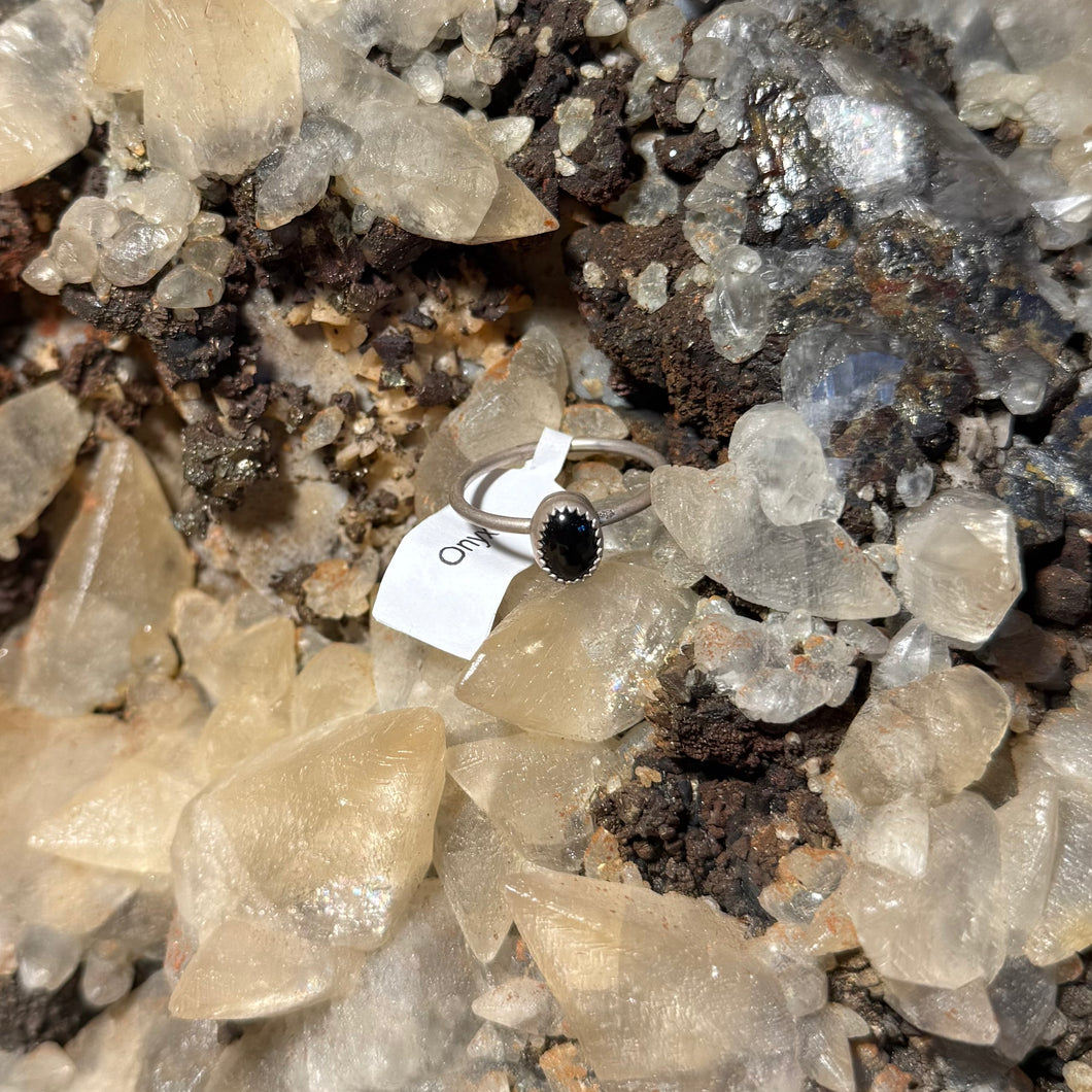 Onyx Stacker Ring - Size 7