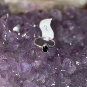 Onyx Stacker Ring - Size 7