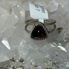 Load image into Gallery viewer, Garnet Double Band Ring - Size 7