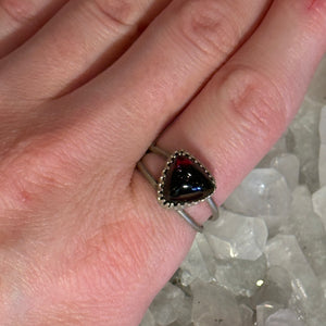 Garnet Double Band Ring - Size 7