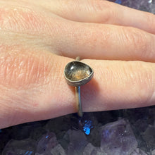 Load image into Gallery viewer, Black Moonstone Stacker Ring - Size 7.75