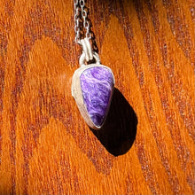 Load image into Gallery viewer, Mini Charoite Sterling Silver Pendant