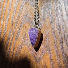 Load image into Gallery viewer, Mini Charoite Sterling Silver Pendant