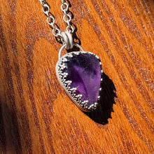 Load image into Gallery viewer, Trapiche Amethyst Inverted Teardrop Sterling Silver Pendant