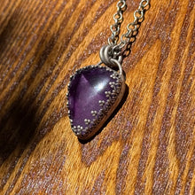 Load image into Gallery viewer, Trapiche Amethyst Inverted Teardrop Sterling Silver Pendant