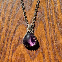 Load image into Gallery viewer, Trapiche Amethyst Teardrop Sterling Silver Pendant