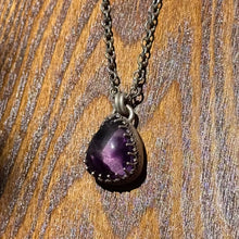 Load image into Gallery viewer, Trapiche Amethyst Teardrop Sterling Silver Pendant