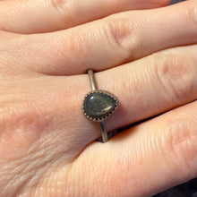 Load image into Gallery viewer, Black Moonstone Stacker Ring - Size 9