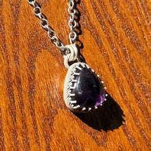 Load image into Gallery viewer, Trapiche Amethyst Teardrop Sterling Silver Pendant