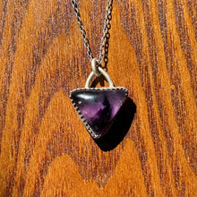 Load image into Gallery viewer, Trapiche Amethyst Triangle Sterling Silver Pendant