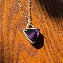 Load image into Gallery viewer, Trapiche Amethyst Triangle Sterling Silver Pendant