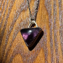 Load image into Gallery viewer, Trapiche Amethyst Triangle Sterling Silver Pendant