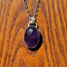 Load image into Gallery viewer, Rose Cut Amethyst Sterling Silver Pendant