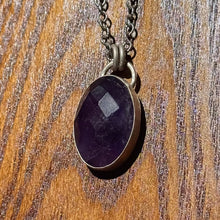 Load image into Gallery viewer, Rose Cut Amethyst Sterling Silver Pendant