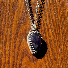 Load image into Gallery viewer, Rose Cut Amethyst Inverted Teardrop Sterling Silver Pendant