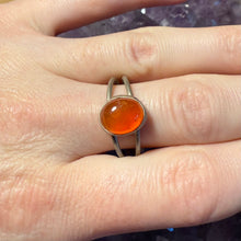 Load image into Gallery viewer, Carnelian Double Band Ring - Size 9.75