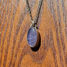 Load image into Gallery viewer, Purple Chalcedony Oval Sterling Silver Pendant