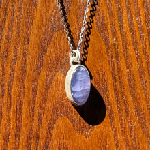 Load image into Gallery viewer, Purple Chalcedony Oval Sterling Silver Pendant