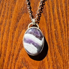 Load image into Gallery viewer, Chevron Amethyst Sterling Silver Pendant