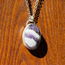 Load image into Gallery viewer, Chevron Amethyst Sterling Silver Pendant