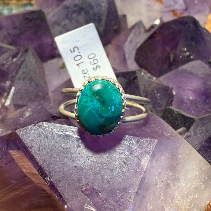 Chrysocolla Double Band Ring - Size 10.5