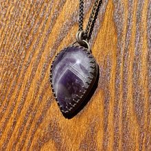 Load image into Gallery viewer, Chevron Amethyst Teardrop Sterling Silver Pendant