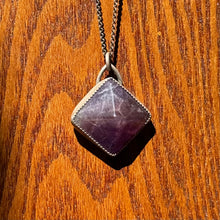 Load image into Gallery viewer, Amethyst Pyramid Sterling Silver Pendant