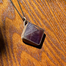 Load image into Gallery viewer, Amethyst Pyramid Sterling Silver Pendant