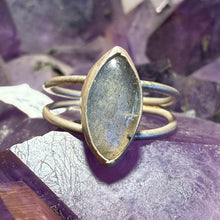 Load image into Gallery viewer, Labradorite Double Band Ring - Size 7