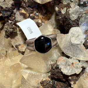 Onyx Double Band Ring - Size 9.25