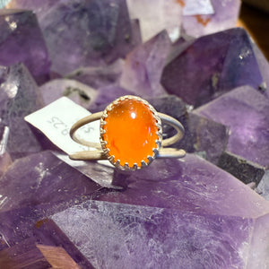 Carnelian Double Band Ring - Size 9.25