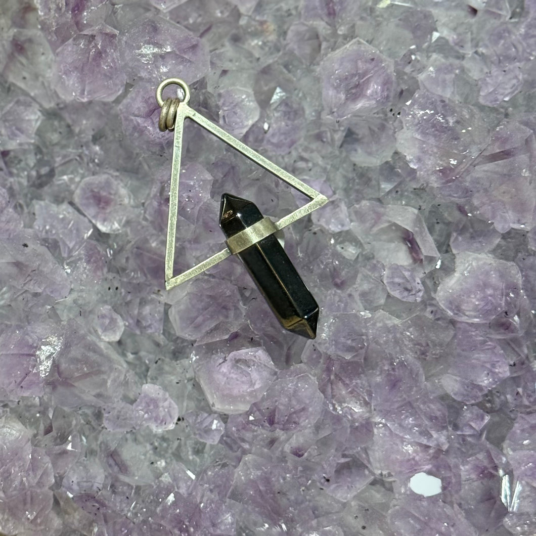Hematite Triangle Double Terminated Pendant