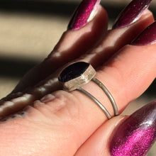 Load image into Gallery viewer, Amethyst Hexagon Double Band Ring - Size 4.75