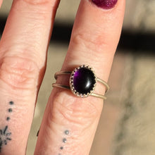 Load image into Gallery viewer, Amethyst Crown Double Band Ring - Size 6.75