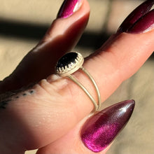 Load image into Gallery viewer, Amethyst Crown Double Band Ring - Size 6.75