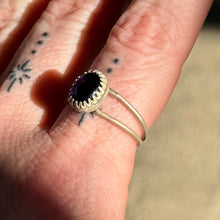 Load image into Gallery viewer, Amethyst Crown Double Band Ring - Size 8.75