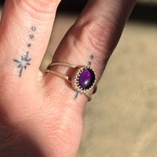 Load image into Gallery viewer, Amethyst Crown Double Band Ring - Size 8.75