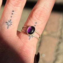 Load image into Gallery viewer, Amethyst Double Band Ring - Size 10.25