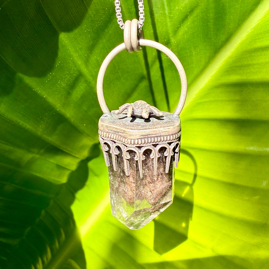 Garden Quartz Spider Pendant
