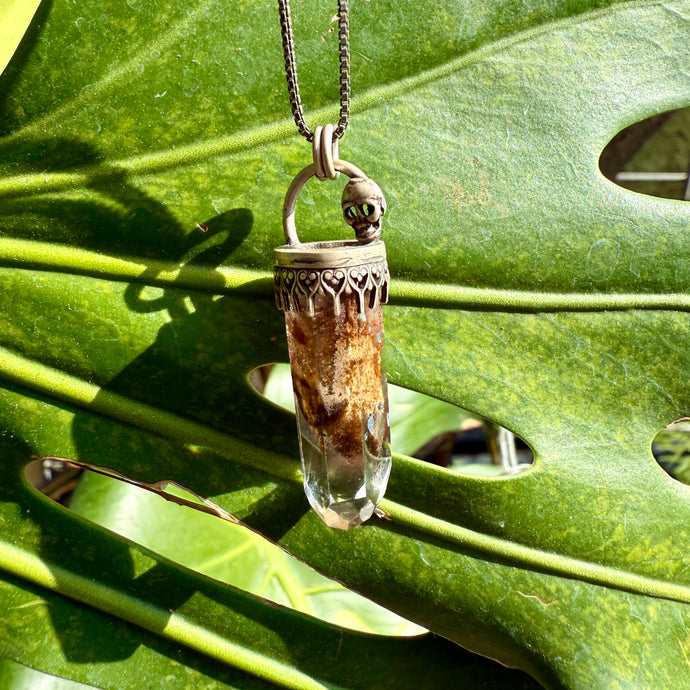 Garden Quartz Skull Pendant