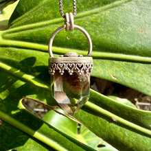 Load image into Gallery viewer, Garden Quartz Skull and Crossbones Pendant