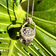 Load image into Gallery viewer, Garden Quartz Skull and Crossbones Pendant